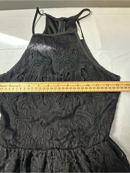 Lush Black Lace Halter Dress - Picture 3 of 8